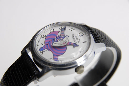 【 EXC+4 】 Seiko Disney Time 5000-8000 CHESIRE CAT Hand Winding Watch from JAPAN